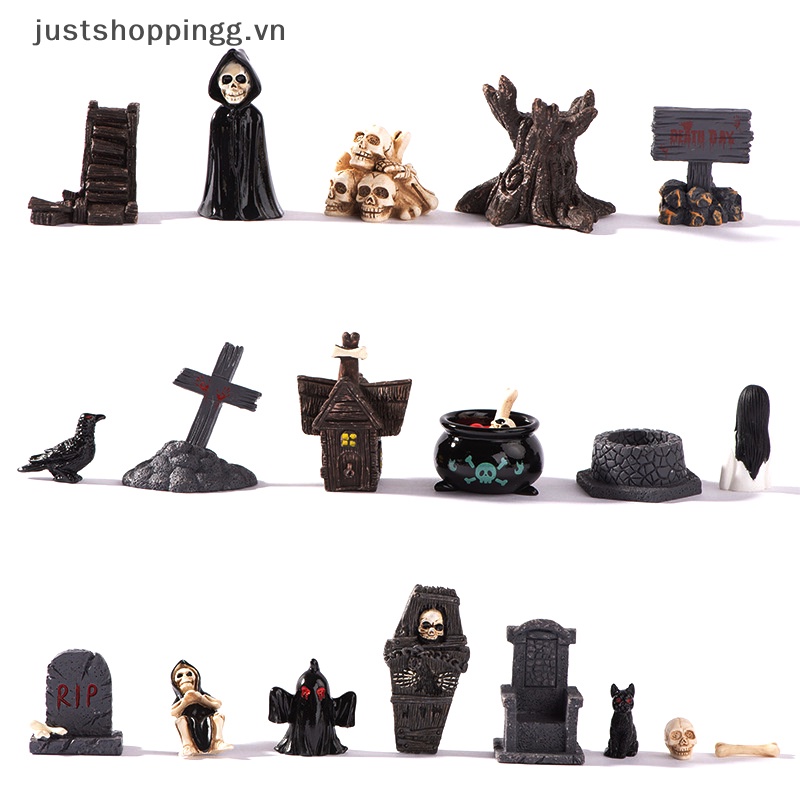 Mô Hình Đầu Lâu 3d mini Bằng Nhựa resin Trang Trí Nhà Búp Bê Dịp halloween