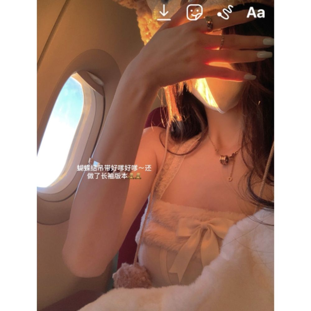 Áo Thun Tay Dài Dáng Ôm Đính Nơ Thời Trang Quyến Rũ Cho Nữ