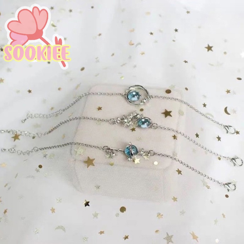 Vòng Tay Hình Hành Tinh Màu Xanh Dương  Vòng Tay Hành Tinh Màu Xanh Dương Ba Học Sinh Bạn Bè Cặp Đôi Ngôi Sao Thủ Công Làm Quà Tặng Tình Bạn