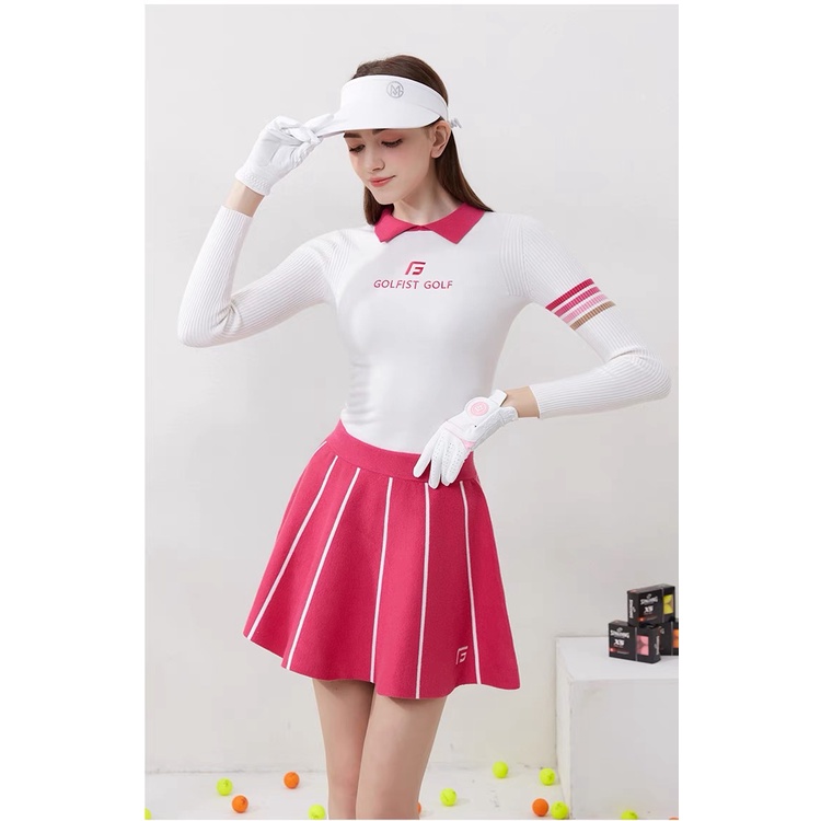 Bộ Trang Phục Áo sweater Dệt Kim Thân Thiện Với Da Dáng Ngắn Thời Trang Mùa Thu Cho Nữ Chơi golf Fj2