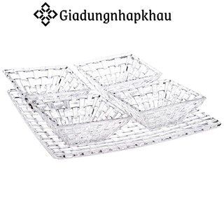 Set Khay Mứt Pha Lê Nachtmann 5 Món, Made in Germany, Hàng Chính Hãng, giadungnhapkhau19