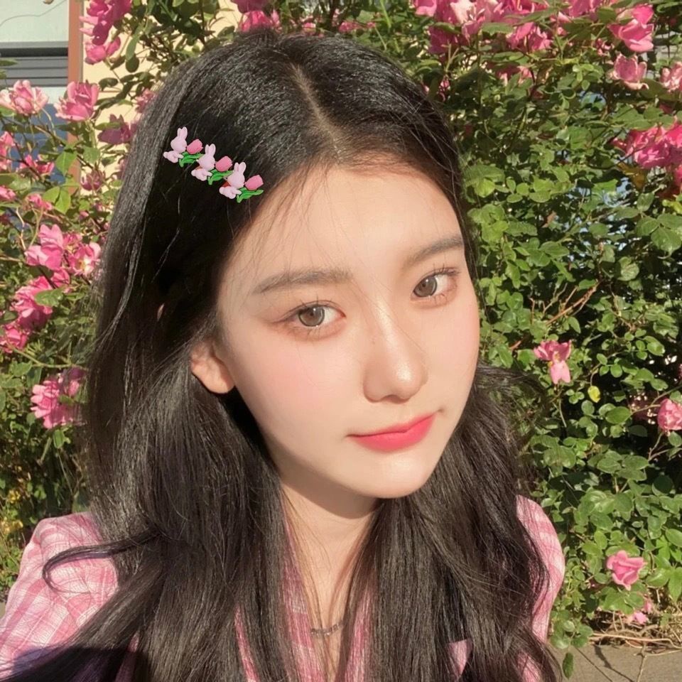 Kẹp Tóc Hình Hoa tulip Thỏ Không Đường May Dễ Phối Đồ Ngọt Ngào Cá Tính Cho Bé Gái