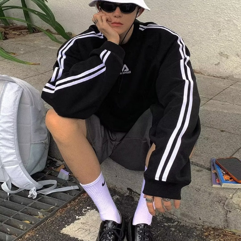 Áo Nỉ Nam Dài Tay Cổ Tròn Thời Trang Hàn