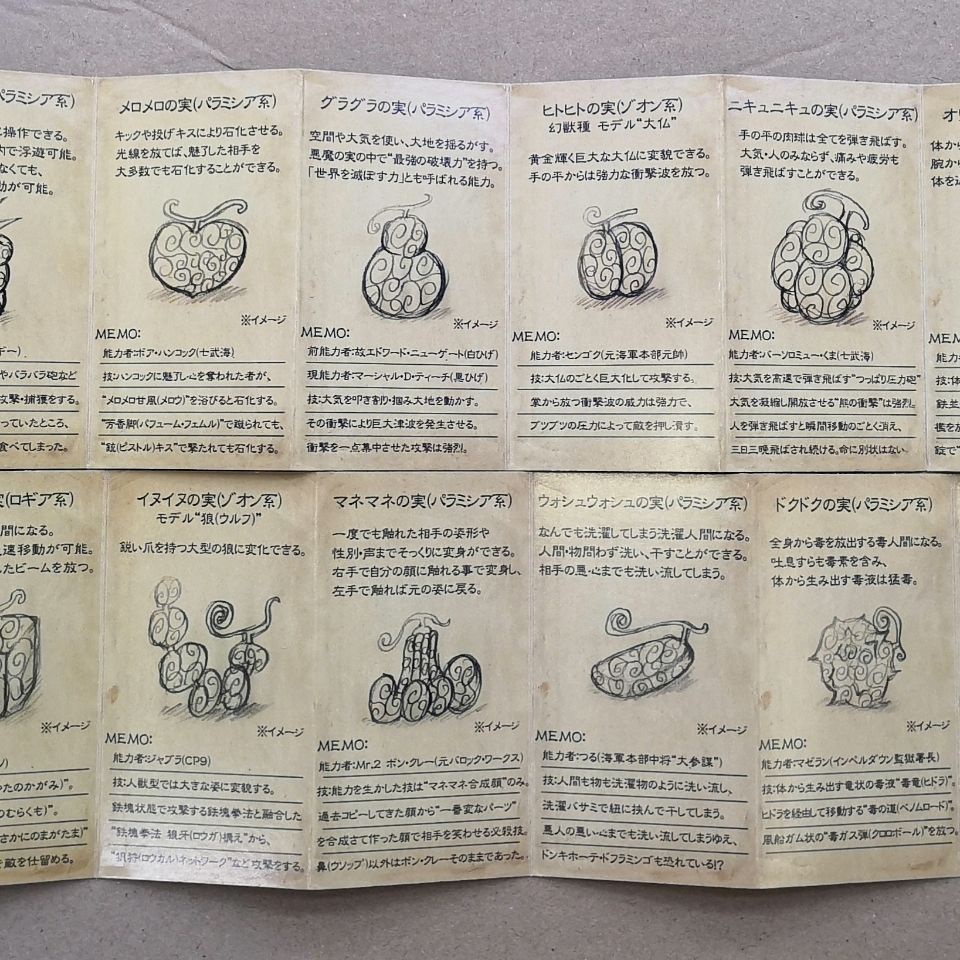 One piece trái ác quỷ One Sách Cao Su Sưu Tầm Hình Trái Cây Ác Quỷ / ace / luffy