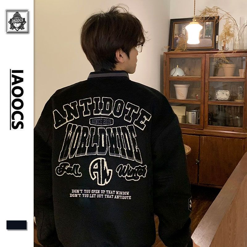 Áo Khoác Bóng Chày Dáng Rộng Thêu Họa Tiết Phong Cách Âu Mỹ Thời Trang Xuân Thu 2023 Cho Nam