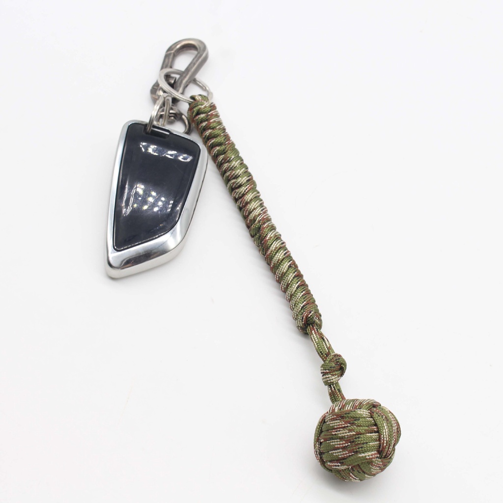 Paracord Bện Thép Bóng Monkey Fist Bi Thép - Thắt Nút Bóng Khỉ Nắm Tay Paracord Sinh Tồn Ngoài Trời Móc Chìa Khóa