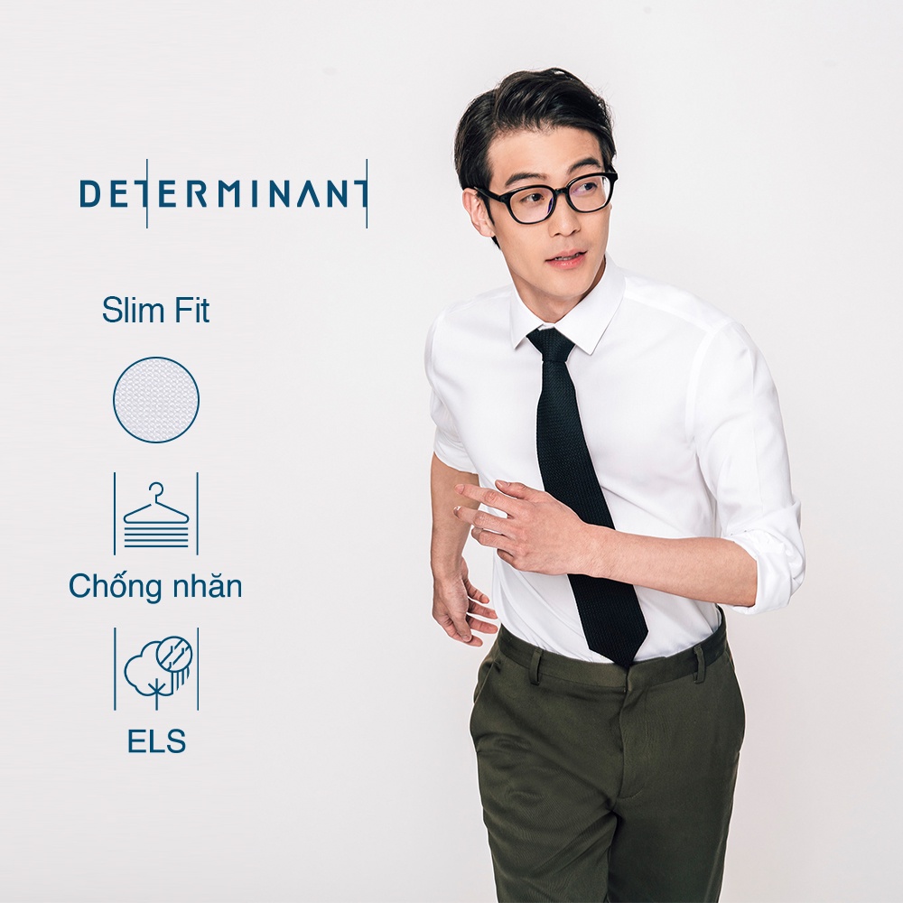 Áo sơ mi nam DETERMINANT tay dài - dáng ôm - màu trắng - 201