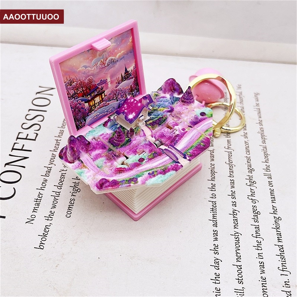 Móc Khóa Hình Quyển Sách Ma Thuật 3d Dễ Thương