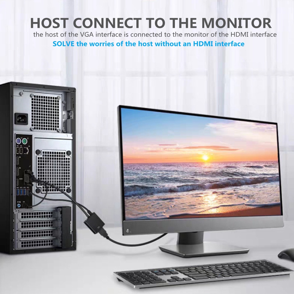 Cáp Chuyển Đổi 1080p full hd vga Sang hdmi Cho Máy Chiếu / Tv