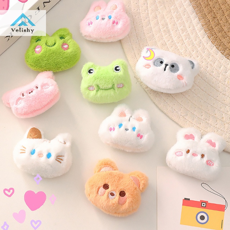 Velishy Phụ Kiện Ghim Cài Ba Lô / Áo Khoác Hình Động Vật / Thỏ / Ếch Nhồi Bông Dễ Thương Sáng Tạo