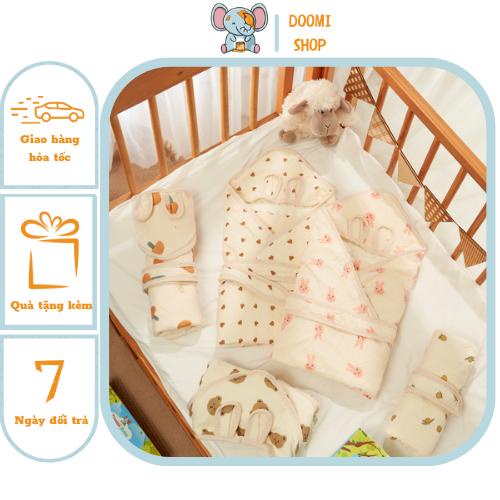Ủ Xô Muslin Hạt Đậu 4 Mùa Cho Bé Mềm Mịn Thoáng Mát Họa Tiết Siêu Xinh Doomi Shop - HT627