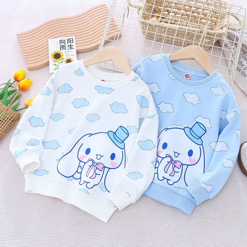 Áo Thun cotton Cổ Tròn Tay Dài In Hình Chú Chó Dễ Thương Thời Trang Mùa Thu 2023 Cho Bé Gái 1-8 Tuổi