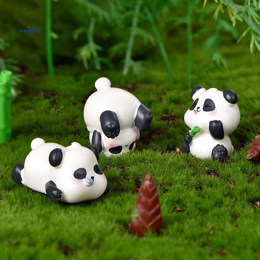 FAIRNULL Tượng Gấu Trúc Hoạt Hình Bằng Nhựa Resin Dễ Thương Dùng Trang Trí Tiểu Cảnh