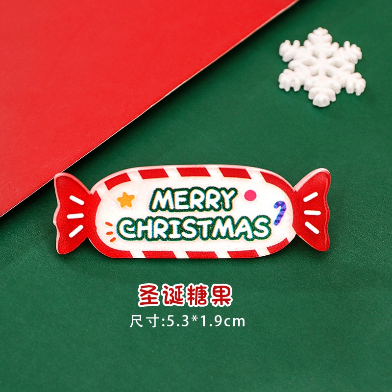 Giáng sinh trang trí kẹp tóc trẻ em Giáng sinh quà tặng nhỏ hoạt hình kẹp acrylic tóc mái kẹp tóc
