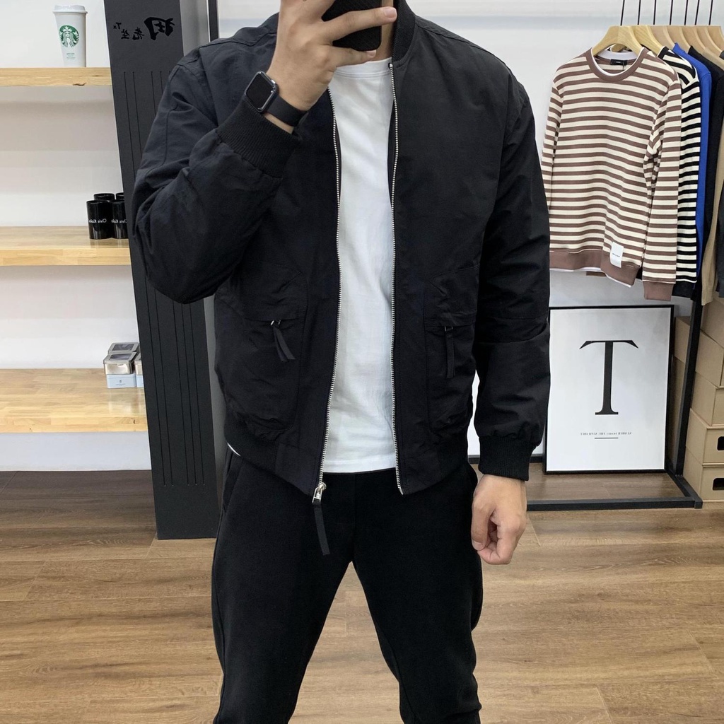 Áo Khoác Tay Dài Cổ Bẻ Dáng Ôm Thời Trang Mới Cho Nam