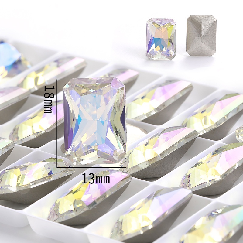 Đá Oval Lấp Lánh 13 * 18mm k9 Dùng Trang Trí Túi Xách / Giày Dép