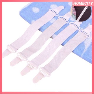 Chốt giữ ga trải giường có thể điều chỉnh Chốt / Kẹp ga trải giường vừa vặn Kẹp ga trải giường Dụng cụ kẹp ga trải giường / Dây đai giữ đàn hồi / Bộ 4 chiếc Đai ga trải giường Đàn hồi chống trượt