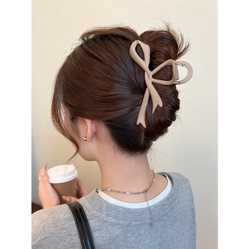 1 Kẹp Tóc Hình Ruy Băng Lớn Bằng acrylic Màu Nhám Cho Nữ