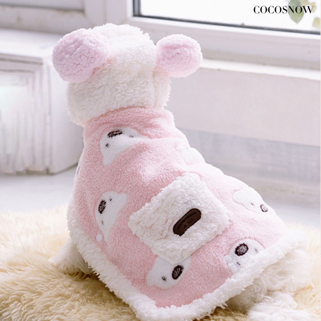 Áo Choàng Giữ Ấm Mềm Mại Họa Tiết Gấu Hoạt Hình Dành Cho Cún Cưng