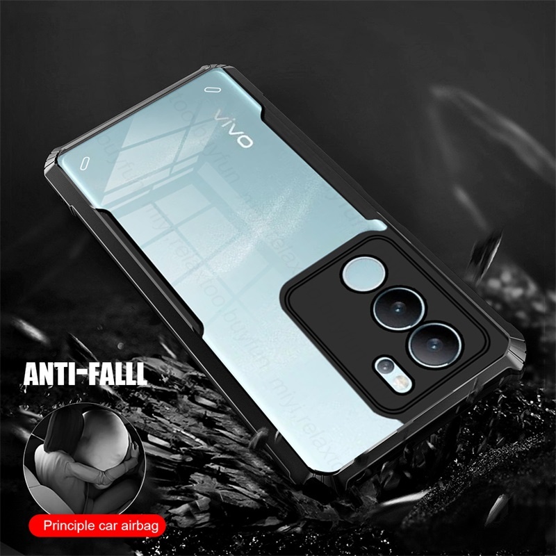 Vivo V29e Transparent Casing For Vivo V29 5G V 29E V29 Pro V29Pro 5G 2023 Simple Clear Acrylic TPU Bumper Soft Phone Case Anti-fall Camera Protect Shockproof Back Cover