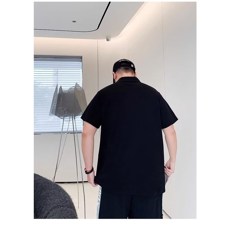 Áo sơ mi polo ngắn tay dáng rộng đơn giản cho nam m-8xl