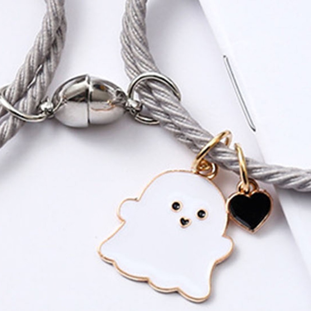 Cocosweet.my Vòng Đeo Tay Nam Châm Trọng Lượng Nhẹ Mặt Dây Chuyền Hình Ma Quà Tặng halloween Cho Cặp Đôi Nam Nữ
