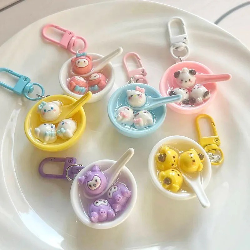 Sanrio Móc Khóa Hình Bát Cơm kuromi melody pochacco cinnamoroll Dễ Thương