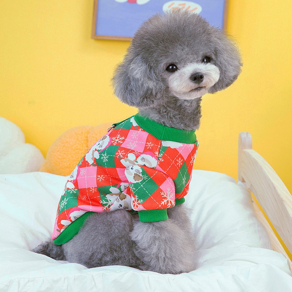 Áo Sweater Giữ Ấm Mùa Đông In Họa Tiết Hoa Tuyết Hoạt Hình Giáng Sinh Cho Chó chihuahua