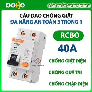 Cầu dao chống giật 40a rcbo dobo korea đa năng - siêu nhạy 4ka 30ma - hàng tốt