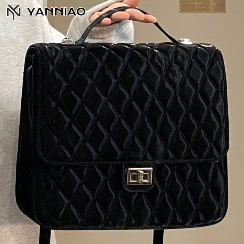 Yaniao Ba Lô Đeo Vai Hình Vuông Cỡ Nhỏ Đính Đá Lấp Lánh Thời Trang Cho Nữ