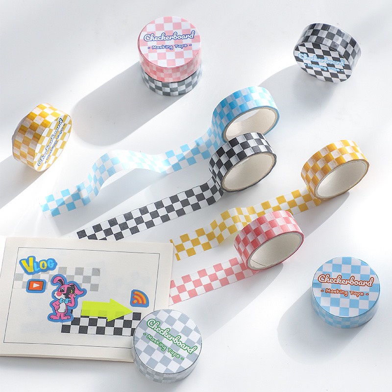 Washi Tape Caro Cuộn 3 Mét Nhà Cam
