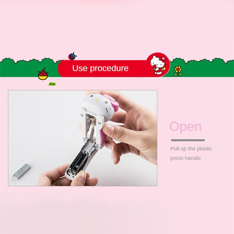 ⚡VẬN CHUYỂN NHANH CHÓNG⚡⚡ Bộ Kim Bấm Mini Sanrio Anime Máy Dập Ghim Hello Kitty Xartoon Staples Văn Phòng Di động Trường Học Đồ Dùng đóng Sách Quà Tặng Cho Học Sinh