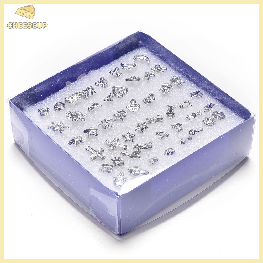 Phô Mai Pho Mát| Set 24 Đôi Khuyên Tai Nhựa Mạ Bạc Thời Trang Mới