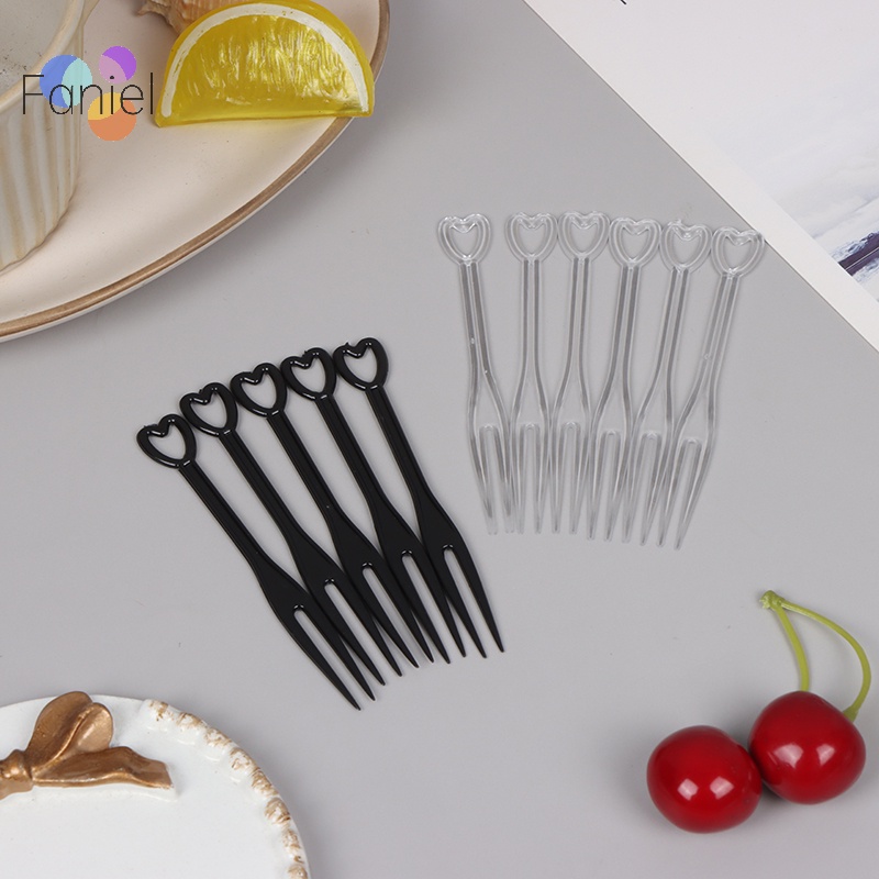 Túi 100 Nĩa Nhựa mini Ăn Trái Cây / Thức Ăn Trong Suốt