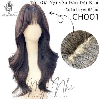 Tóc Giả Nguyên Đầu Dệt Kim CH001 Xoăn Layer Mái Thưa 60cm