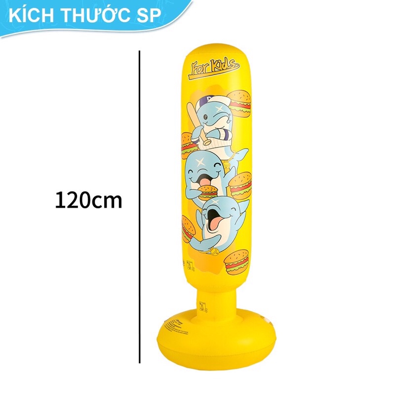 Bao cát boxing tập võ thuật bằng hơi rèn phản xạ cho bé tặng kèm bơm, quà tặng sinh nhật cho bé- Thepooh
