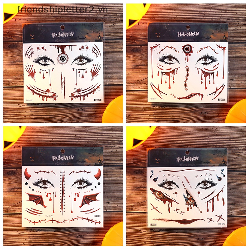 Hình Xăm Dán Vết Máu Kinh Dị Chống Nước Hóa Trang halloween