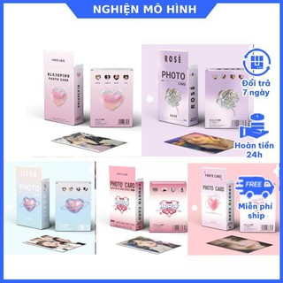 Lomo card bo góc hologram BP hộp 50 thẻ có hiệu ứng lấp lánh Lisa Jennie Jisoo Rose mẫu mới in 2 mặt