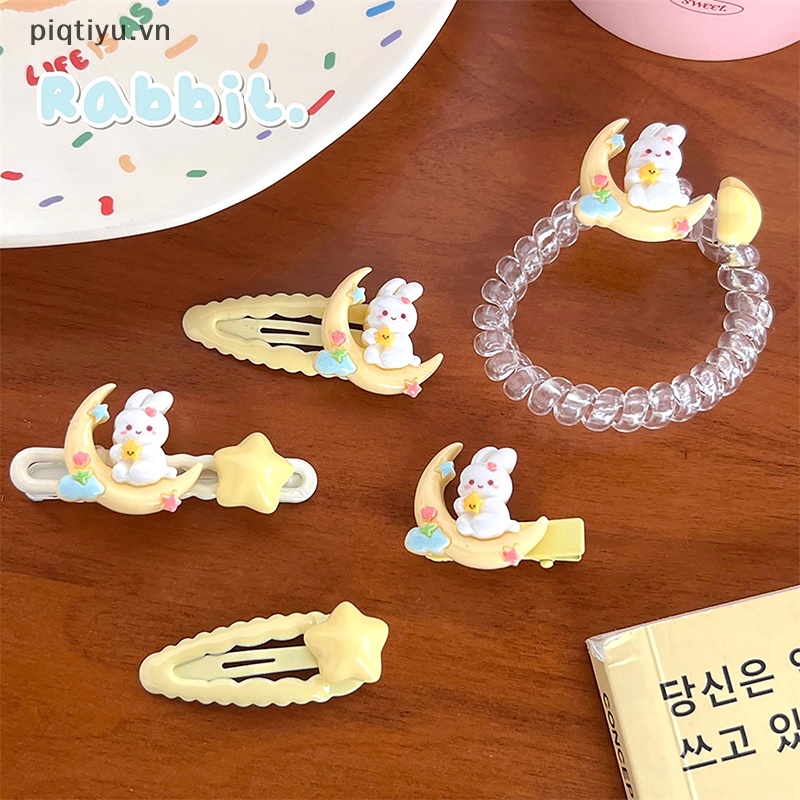 1 Kẹp Tóc Hình Thỏ / Ngôi Sao / Mặt Trăng Dễ Thương Cho Nữ vn