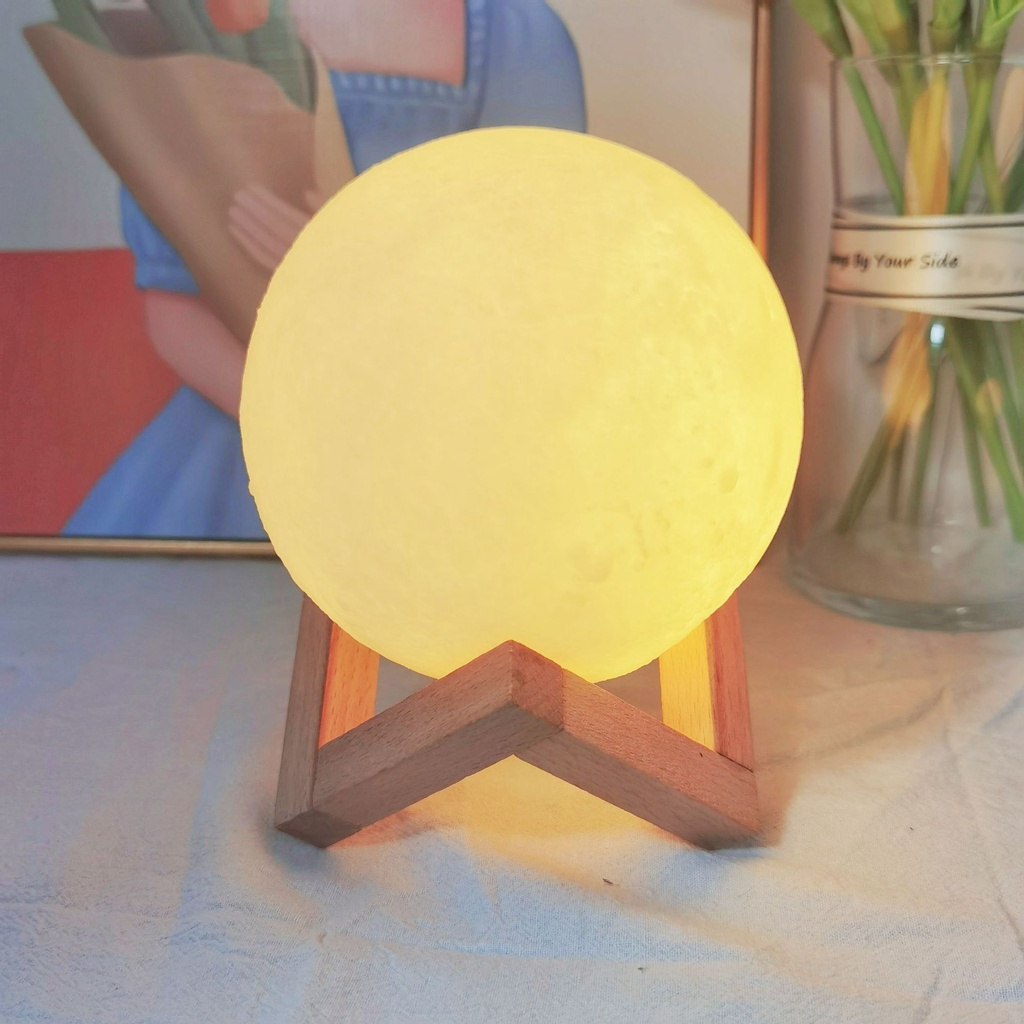 Đèn Ngủ Hình Mặt Trăng 3d diy Sáng Tạo Cho Bé