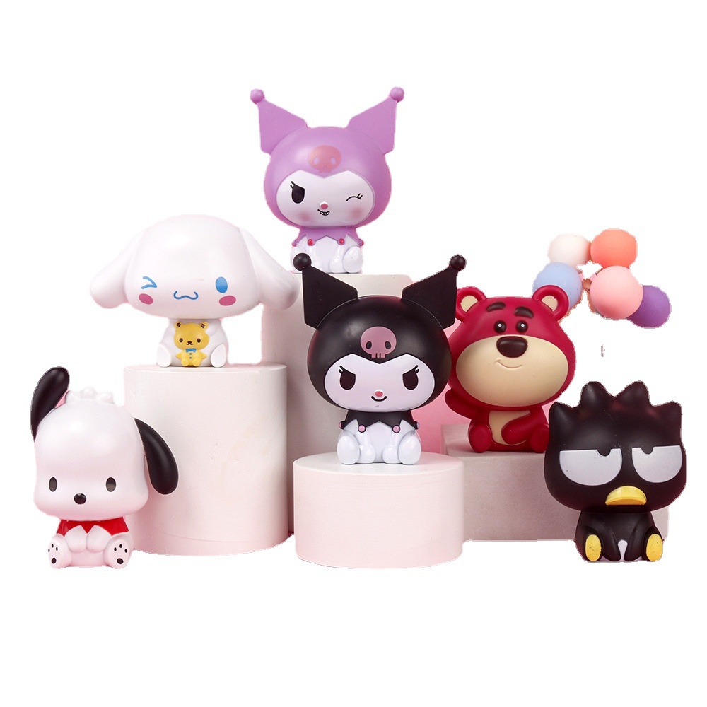 Sanrio Mô Hình Nhân Vật kuromi pochacco Hoạt Hình Trang Trí Bánh Kem diy