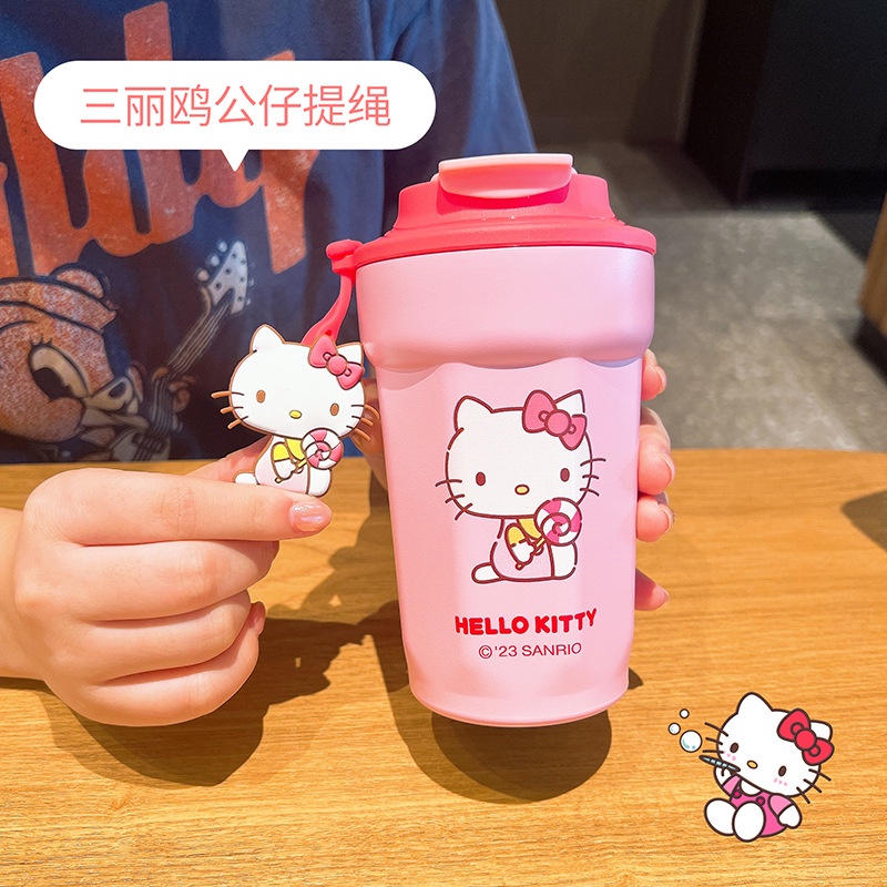 Bình Nước Giữ Nhiệt 450ml sanrio kt Bằng Thép Không Gỉ 316 Họa Tiết Hoạt Hình Đáng Yêu