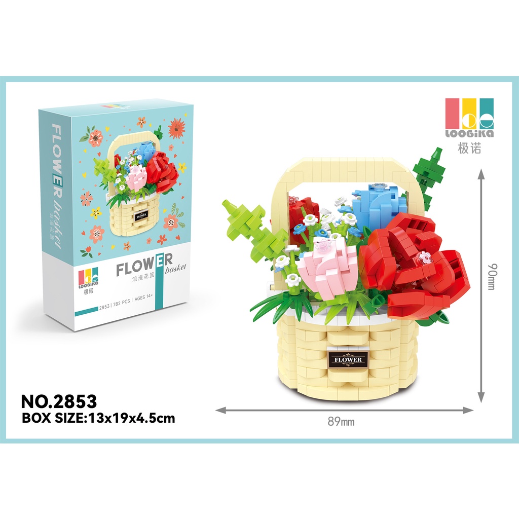 Bộ Đồ Chơi Lắp Ráp Giỏ Hoa Trang Trí Dành Cho Trẻ Em