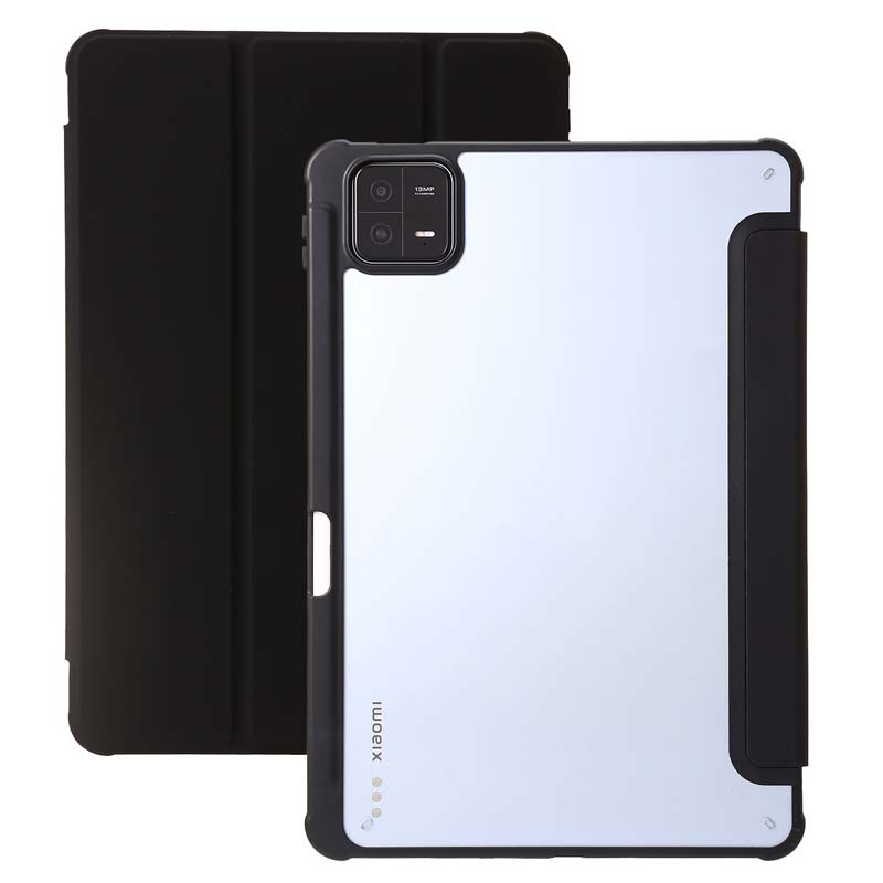 Bao Da pu Máy Tính Bảng Nắp Lật Trong Suốt Chống Rơi Có Ngăn Đựng Bút Cho xiaomi pad 6 pro case xiaomipad 6pro 6 Giá Đỡ cover