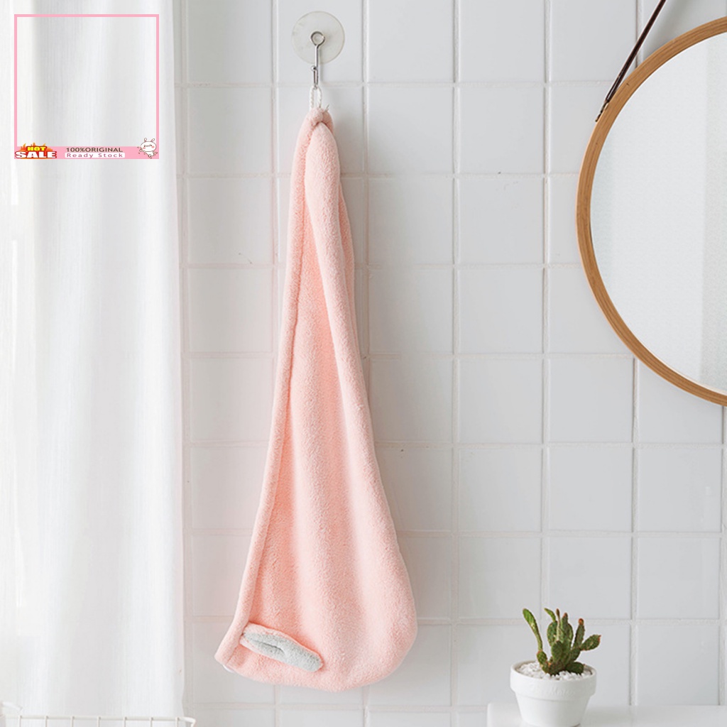 Khăn Quấn Tóc Bằng Vải Sợi Nhỏ Siêu Thấm Hút Nhanh Khô Thiết Kế Tai Thỏ Dễ Thương