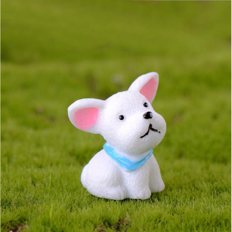 Tượng chú chó nhỏ làm terrarium, nhà mô hình, decor bàn học