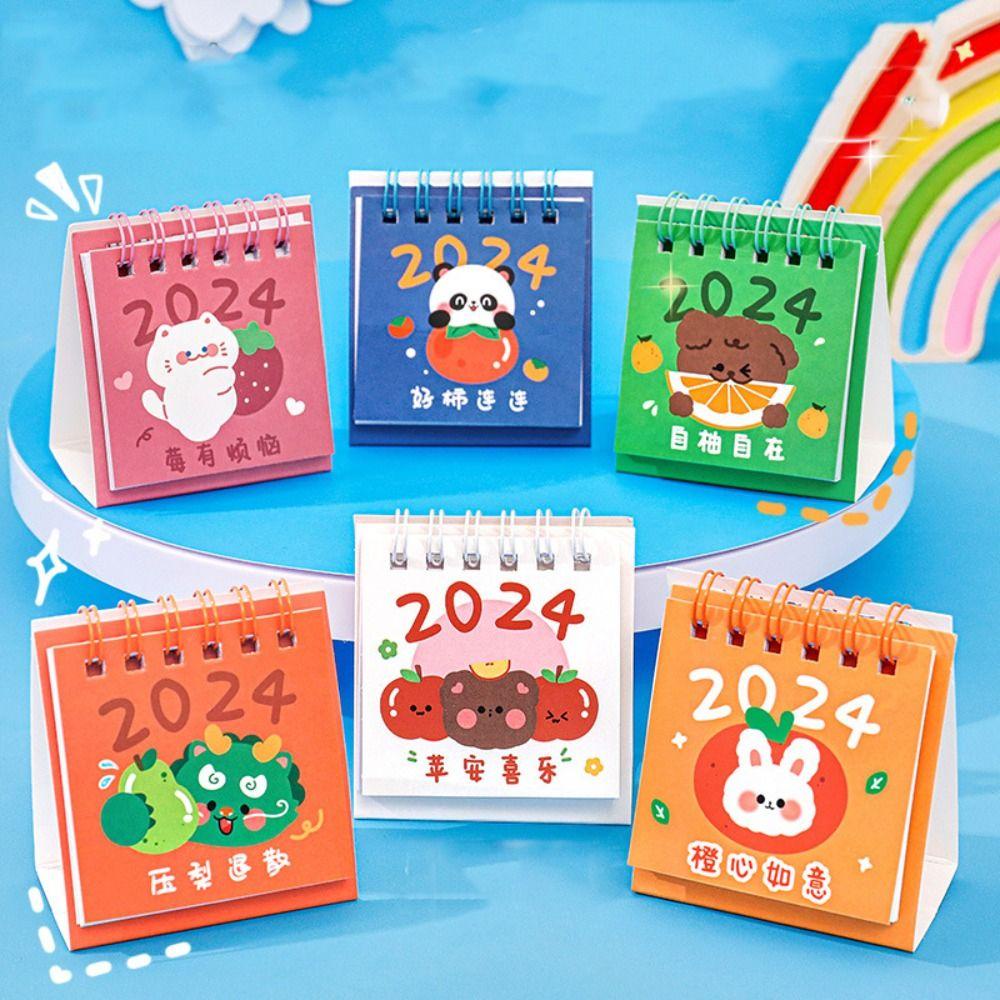 Lịch Để Bàn 2024 mini Họa Tiết Trái Cây Hoạt Hình Dễ Thương