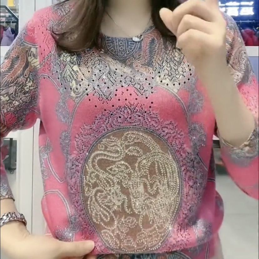 Áo Sơ Mi Tay Dài Dáng Rộng In Họa Tiết Thời Trang Mùa Thu Cho Phụ Nữ Trung Niên