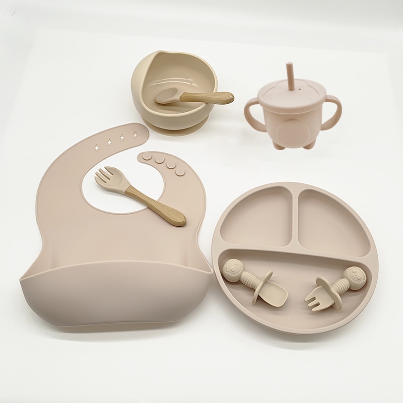 Bộ Muỗng Nĩa Tập Ăn Bằng silicone Cho Bé