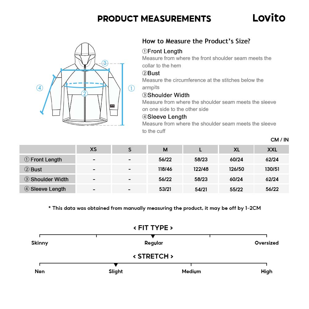 Lovito Áo khoác dây kéo thêu trơn thông thường cho nữ LNE30228